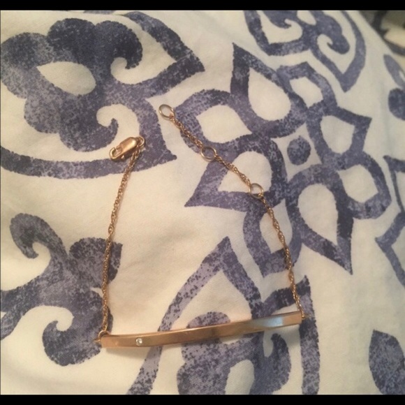 Jennifer Zeuner Gold Bar with Diamond Bracelet - Picture 2 of 3